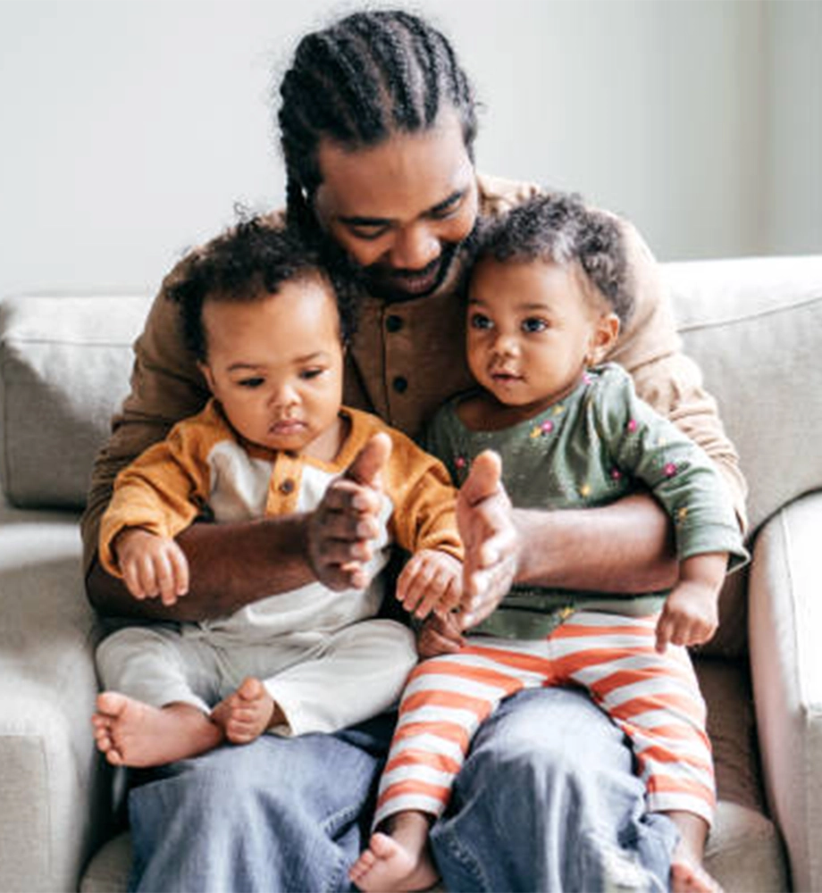 father and kids